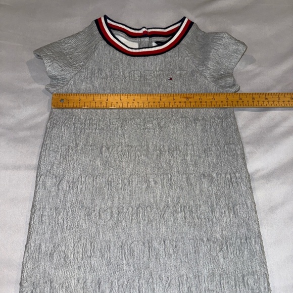 Tommy Hilfiger Kids Gray Dress Red Blue Accents and Embossed Fabric Sz 10 - Picture 8 of 8